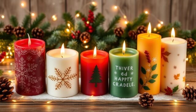 best 5  Winter Fall Candle Set | 4 Pack Christmas Fall Candles for Home